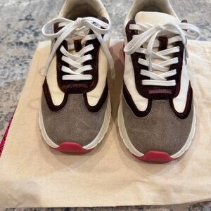 Tory Burch White and Brown Athletic Shoes